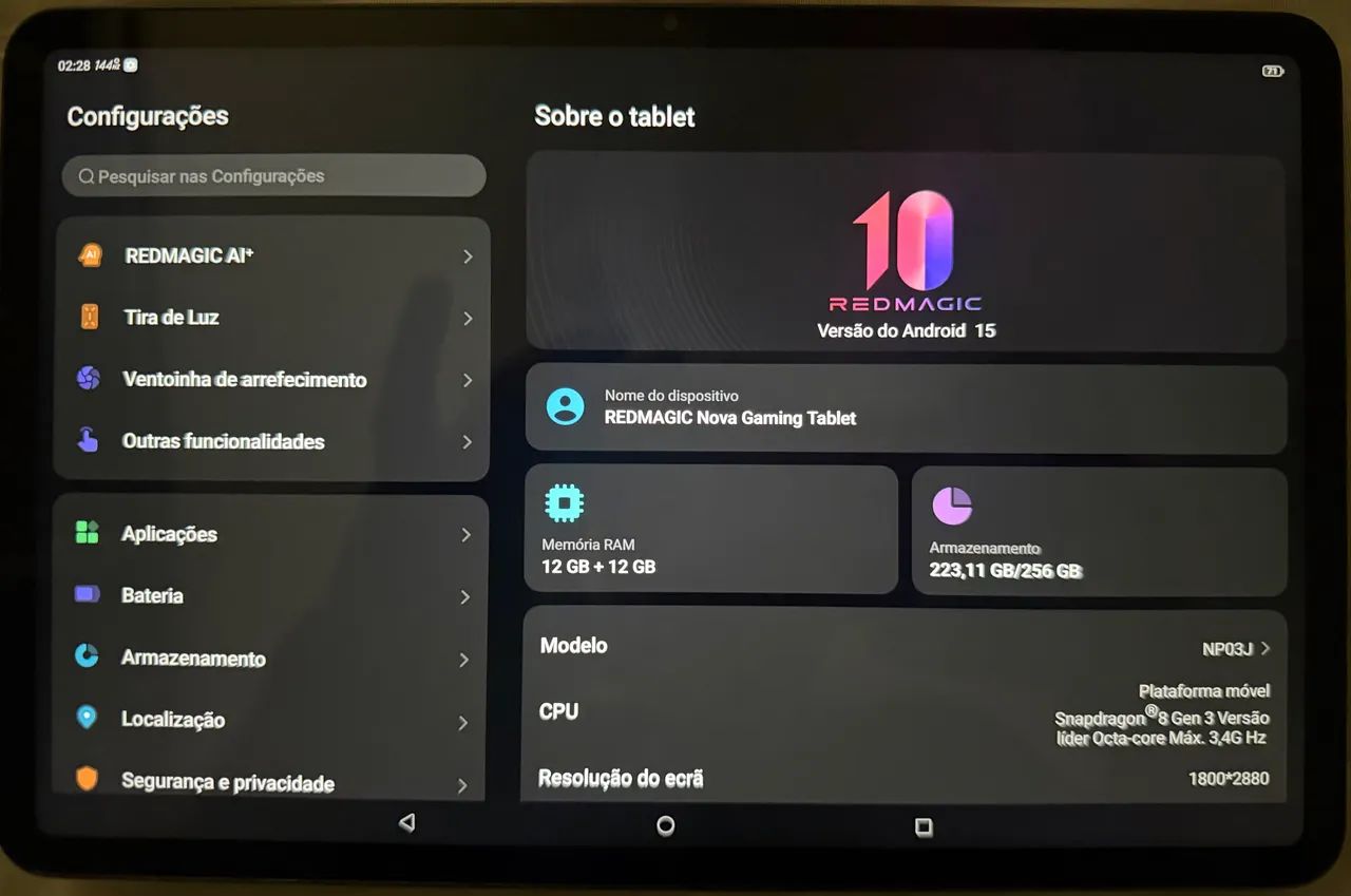 Tablet Gamer, REDMAGIC NOVA 256 12+12 144hz 