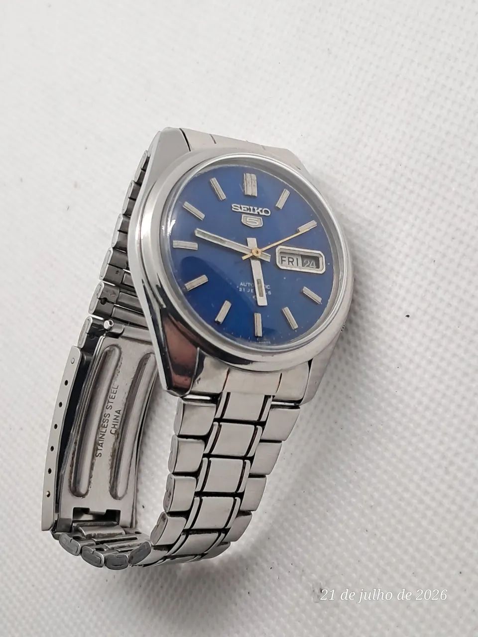 Relogio Seiko 6119 automático azul - Foto 2