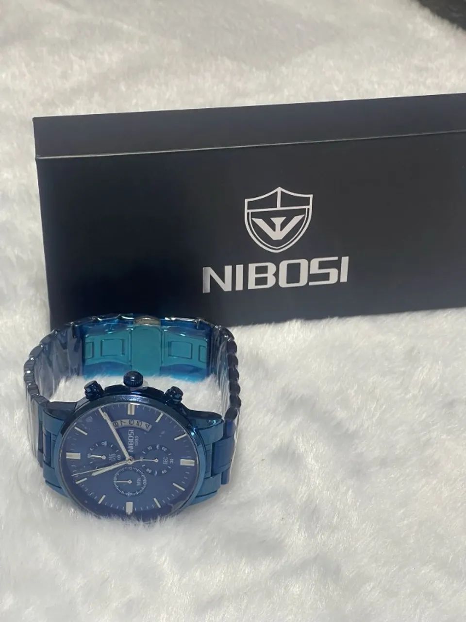 Relógio Nibosi Azul | Design Sofisticado, Elegância e Resistência - Foto 5