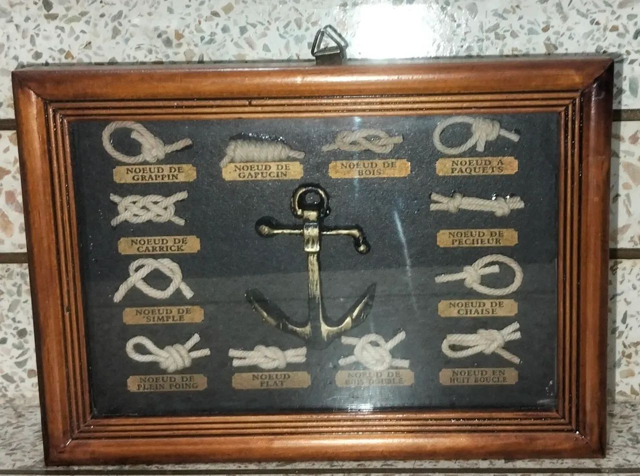 Quadro Náutico Antigo Miniatura de Nós e Âncora Colecionável - Foto 2