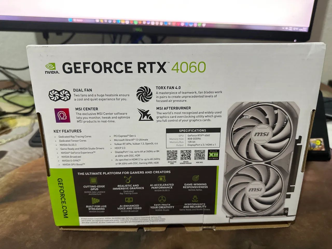 Caixa de Rtx 4060 8gb ventus x2 Msi - Foto 2