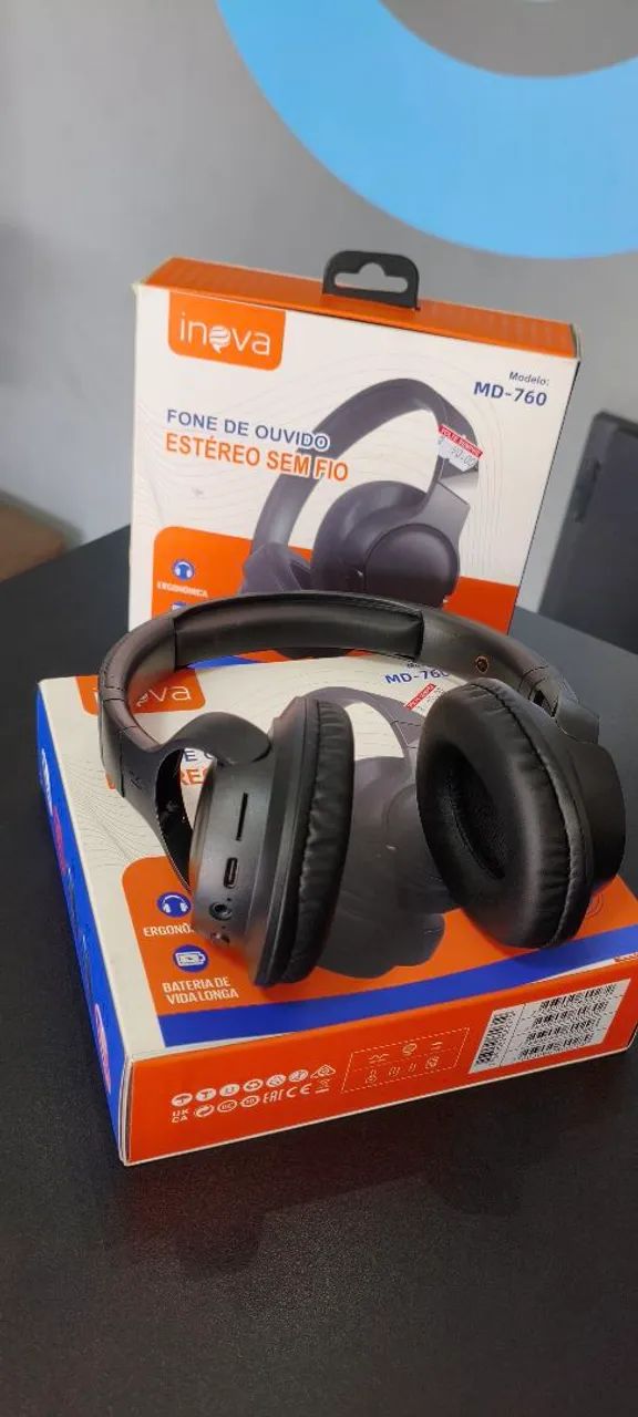 FONE BLUETOOTH ESTÉREO SEM FIO INOVA