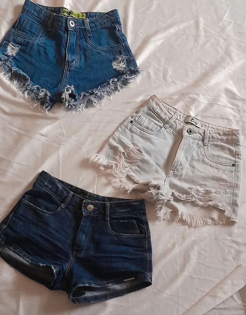 kit 3 shorts jeans 36