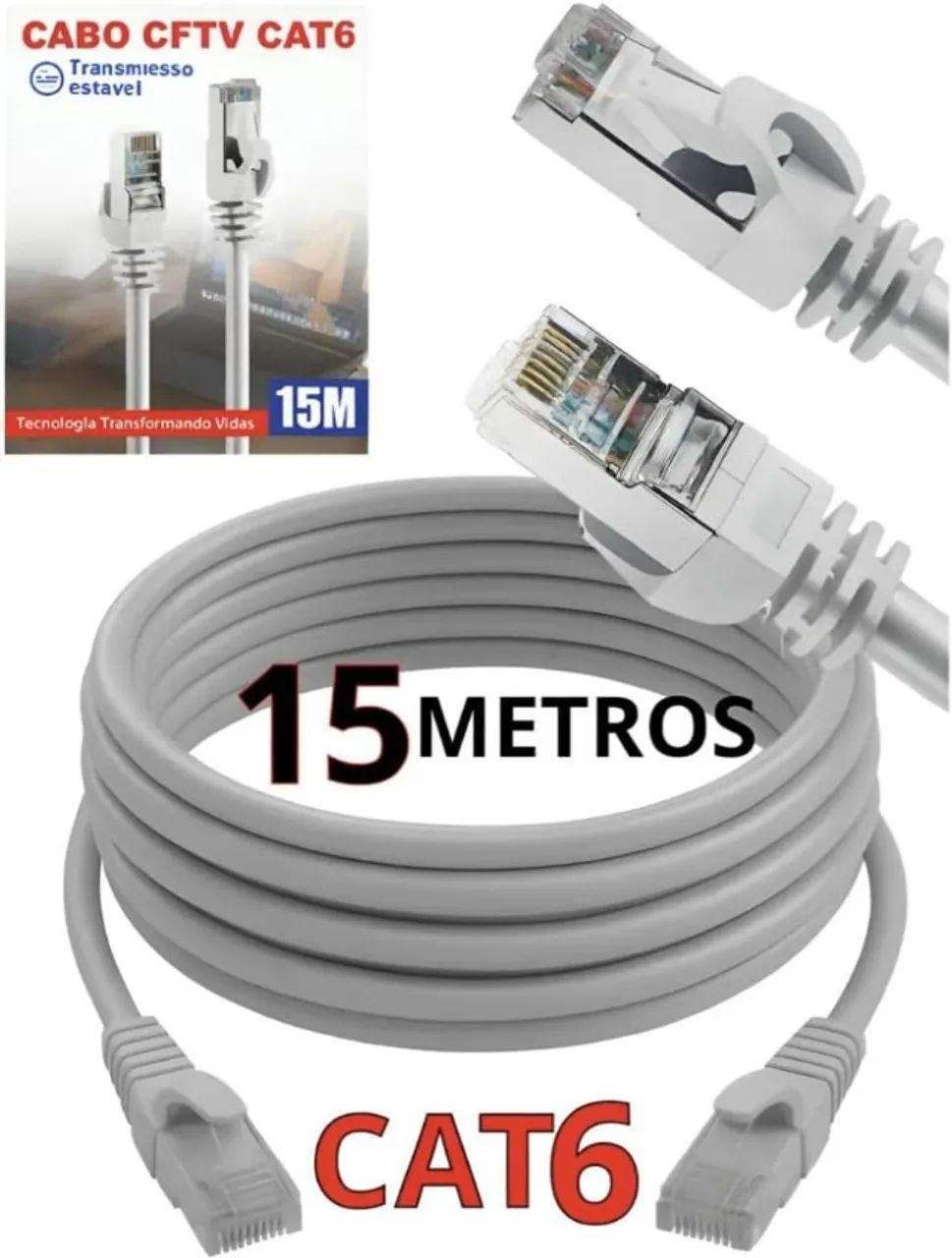 Cabo de Rede Ethernet Cat6 - 15 Metros - Foto 2