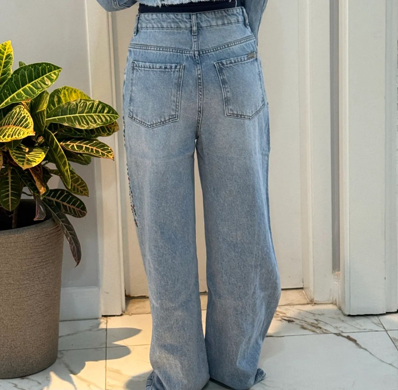 Calça Jeans Wide Leg Amarante Brasil - Foto 3