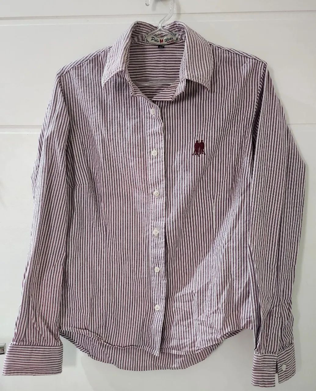 camisa social listrada de manga longa - Foto 3