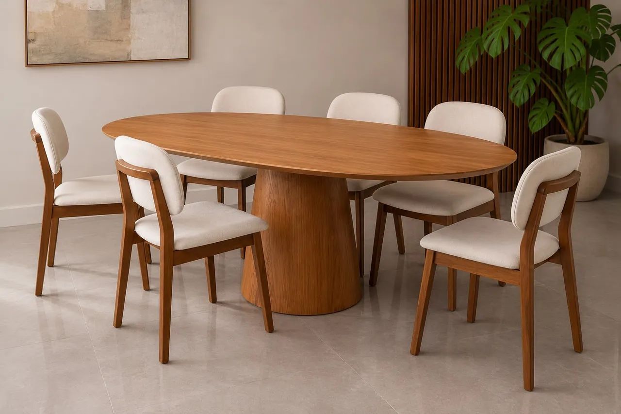 Mesa oval de Jantar elegante 1.80x1.00m