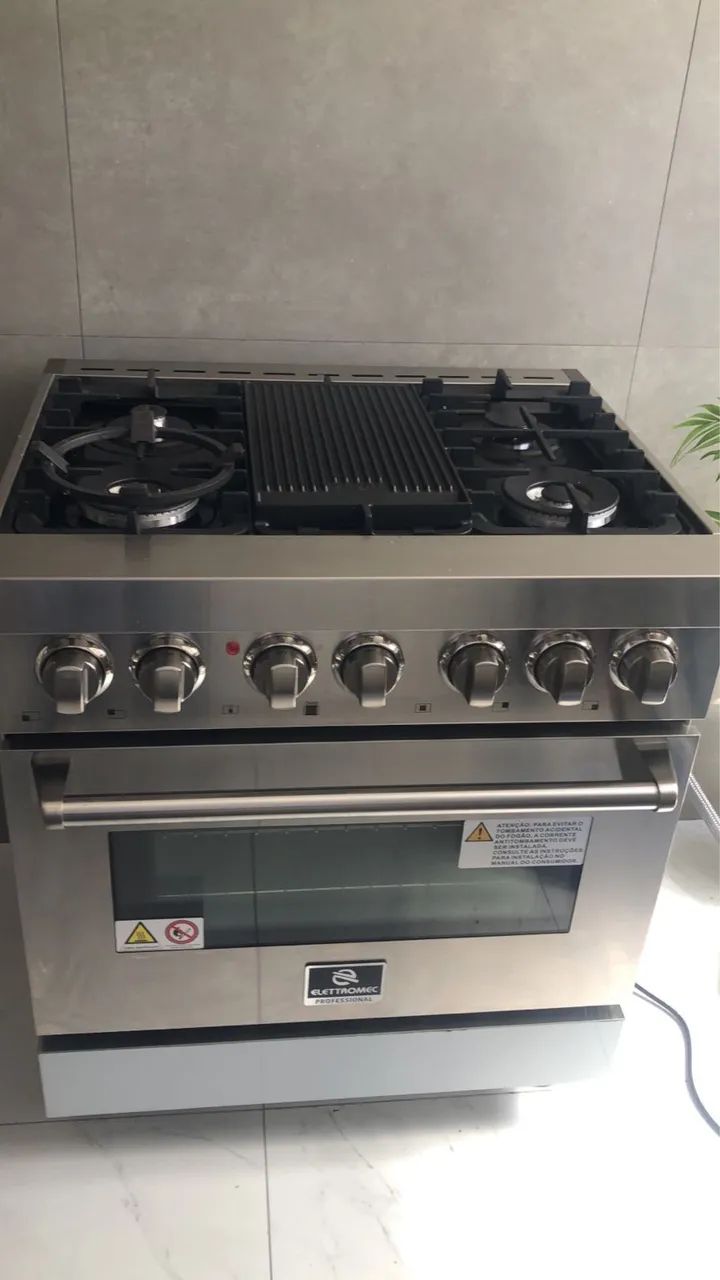 Fogão Elettromec Professional 5 Bocas Gás/Forno Elétrico 220v - Foto 3