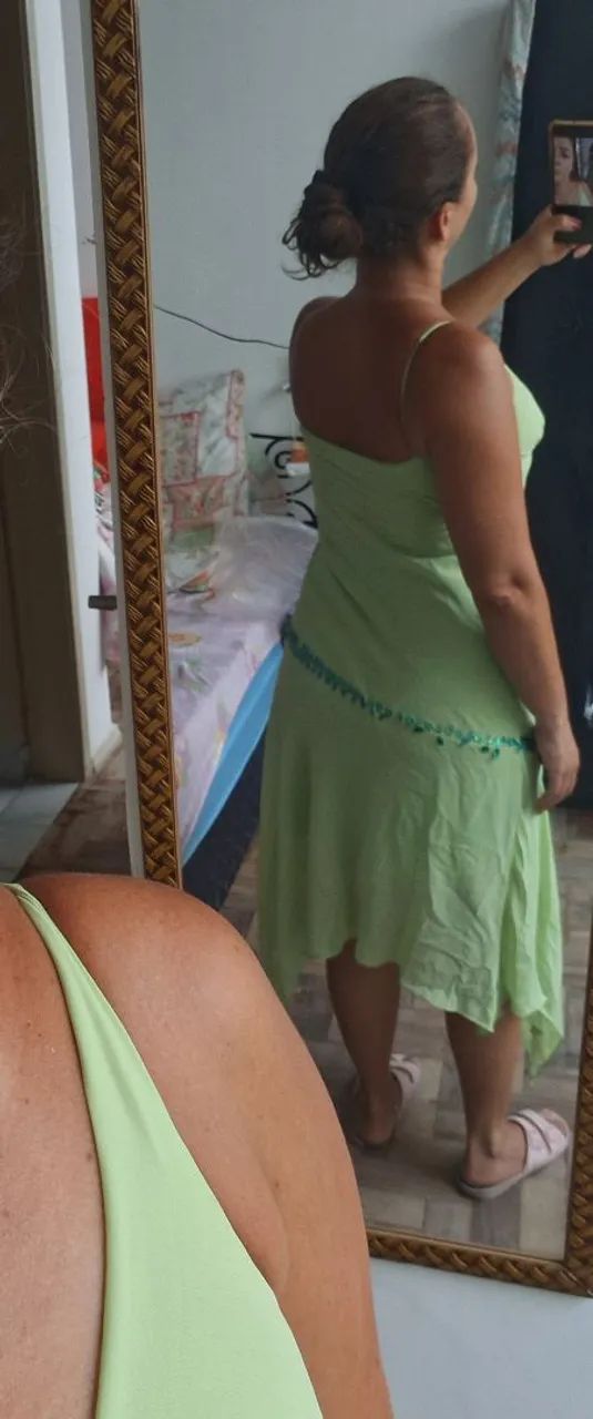 Lindo vestido verde longuete - Foto 3