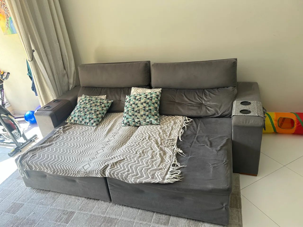 Sofá cinza retrátil  - Foto 2