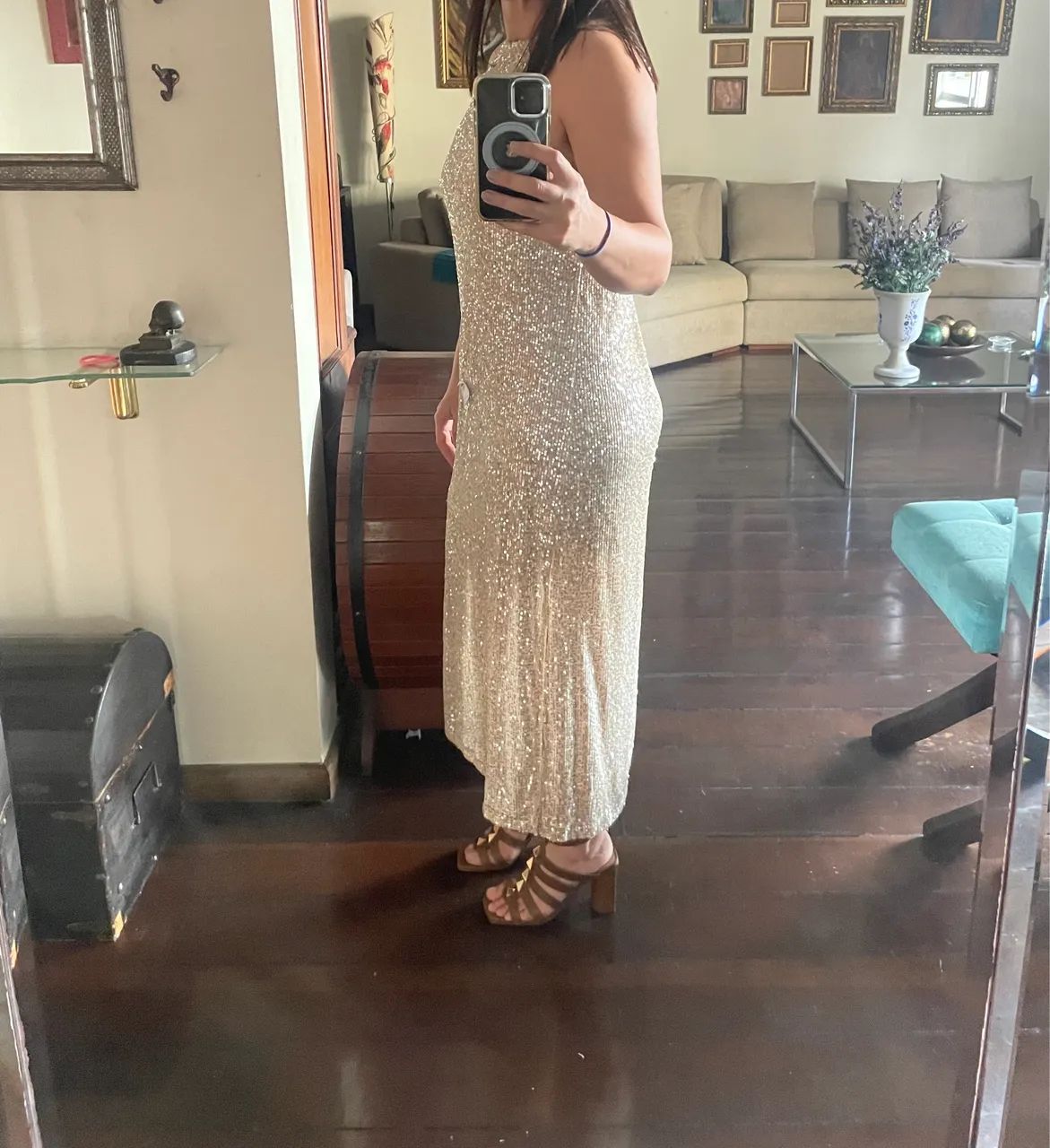 Vestido marfim em paête  - Foto 2