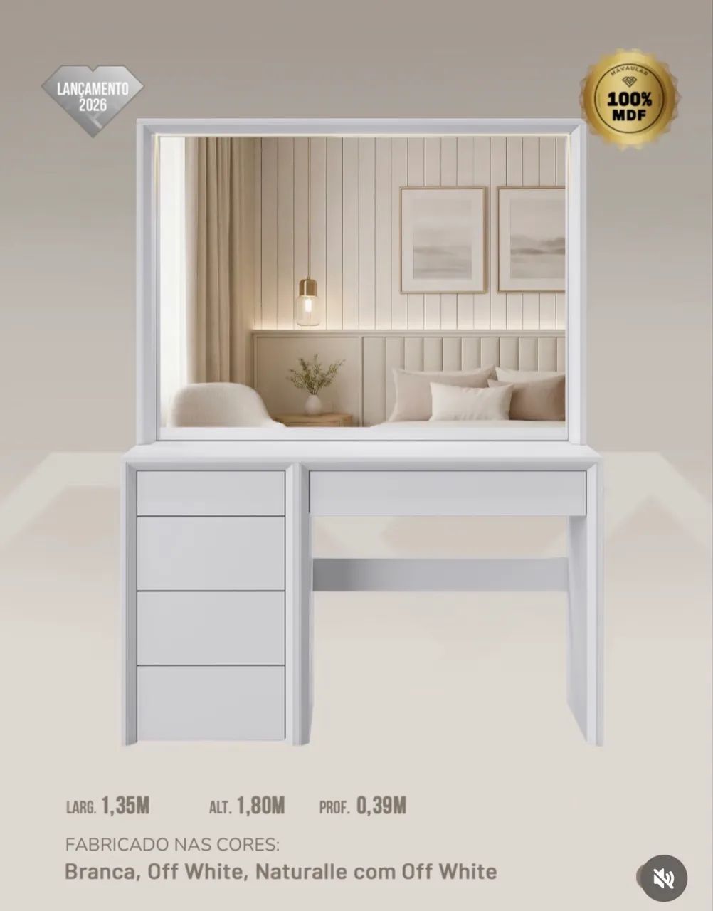 Penteadeira premium 100% MDF 12x R$ 191,66 - Foto 3