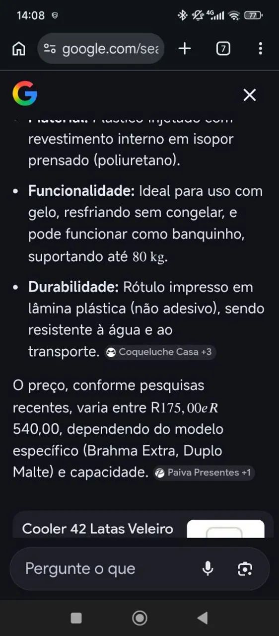 Cooler brahma veleiro , cabe 50 latas. Nova, sem uso - Foto 5