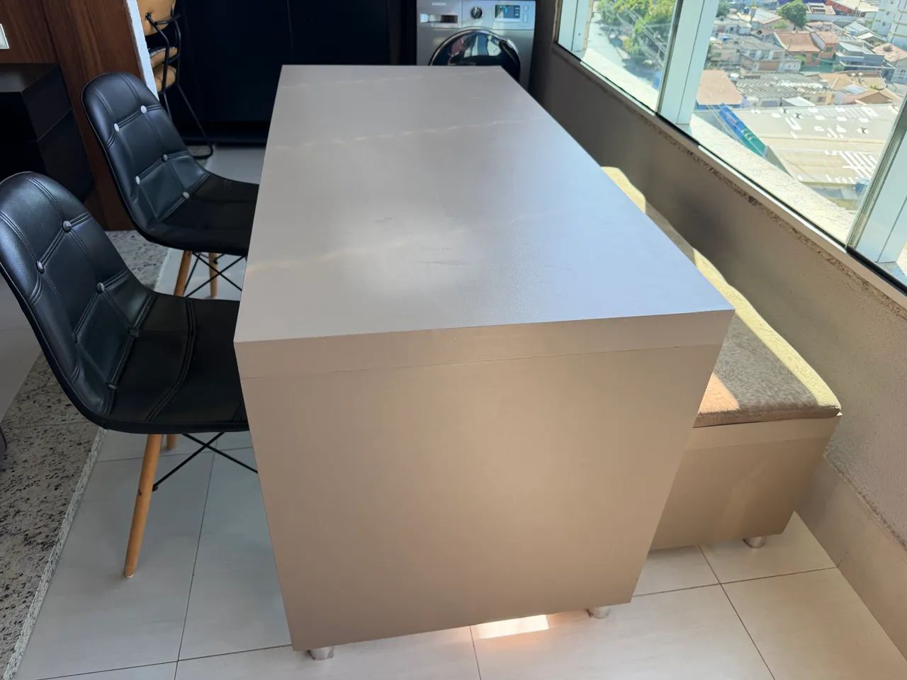 Mesa + cadeira + banco estofado - Foto 3