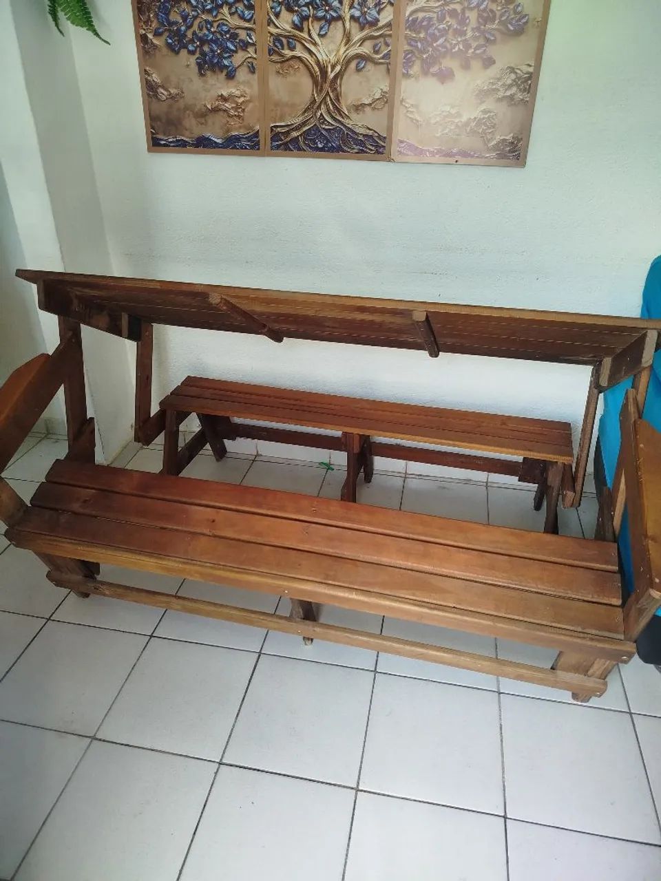 Sofá mesa de madeira  - Foto 4