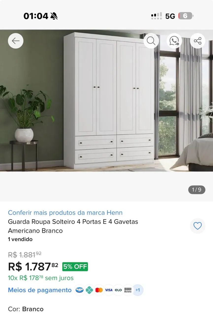 Guarda - roupa 100% MDF - Foto 2