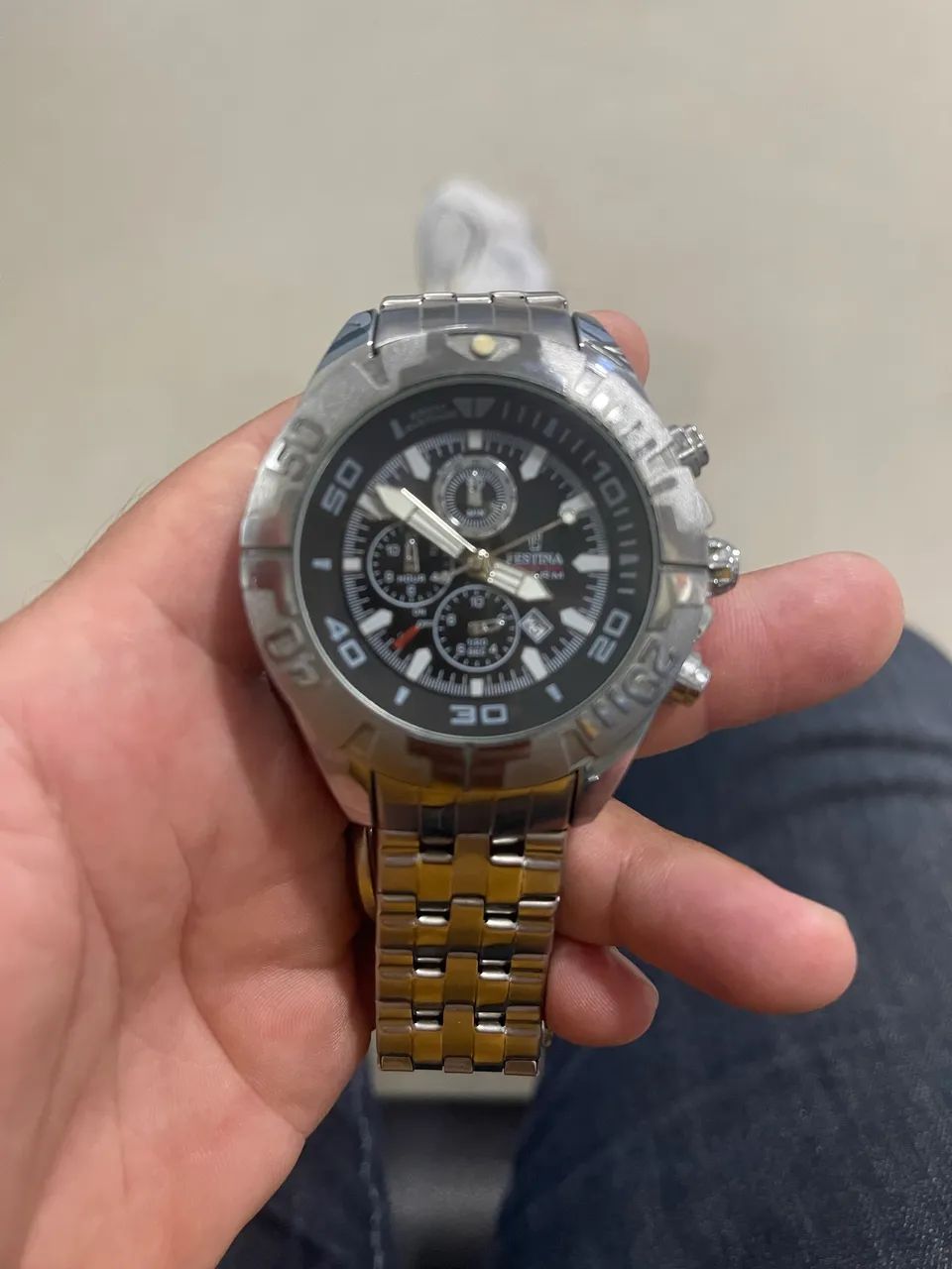 Relógio festina aço inoxidável cor prata todo filé  - Foto 2