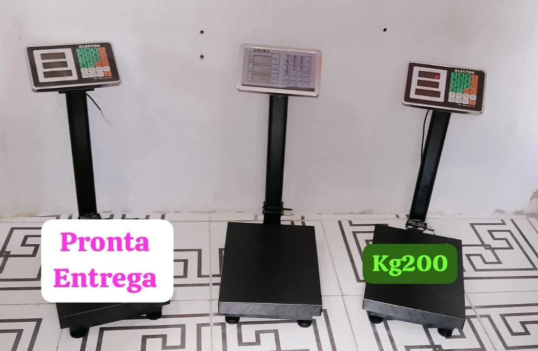 Balança digital 200kg plataforma nova completa Amira  - Foto 3