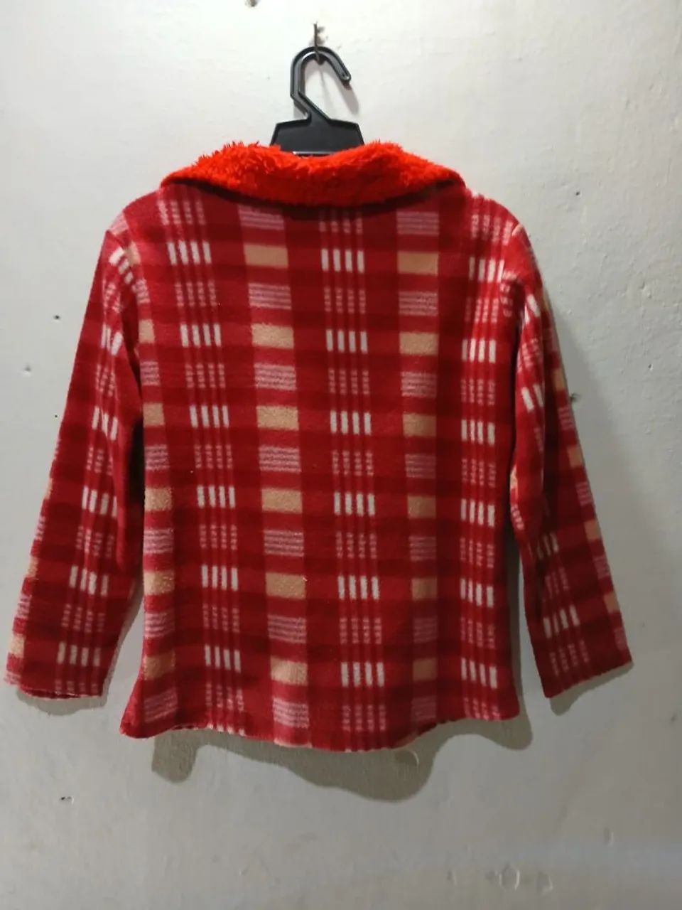 Casaco lã xadrez de frio infantil  - Foto 5