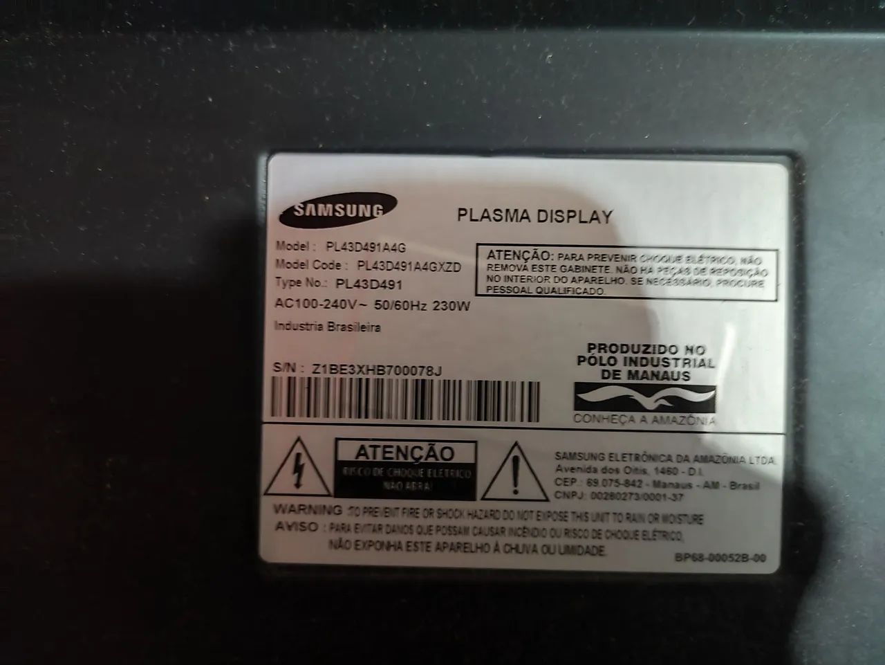 TV Sanssung PL43D491A4G - Foto 2