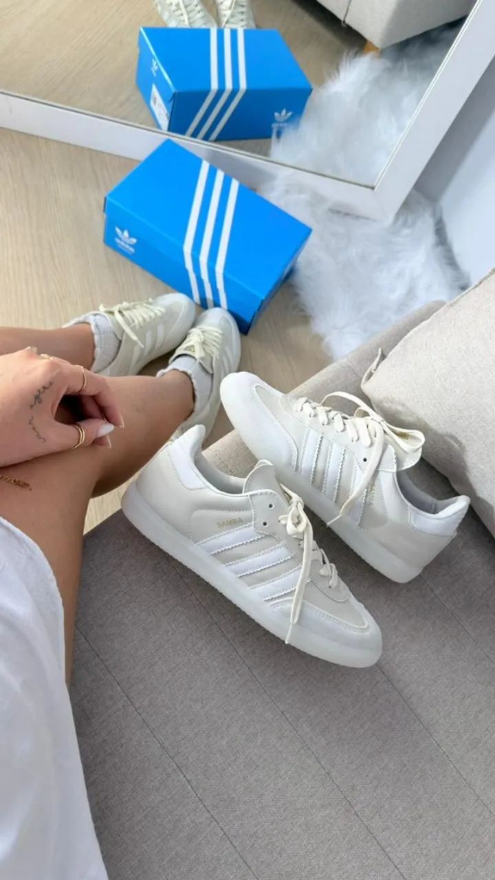 Adidas Samba Prime Off White Feminino Premium - Disponível 34 ao 39 (Foto Real) - Foto 5