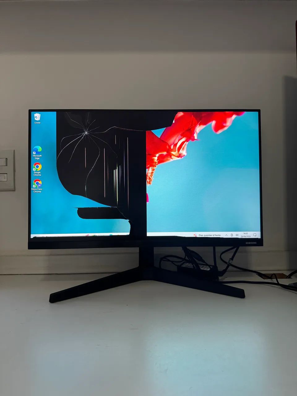 Monitor Samsung 24 Polegadas Gamer T350 Com Defeito na Tela - Foto 3