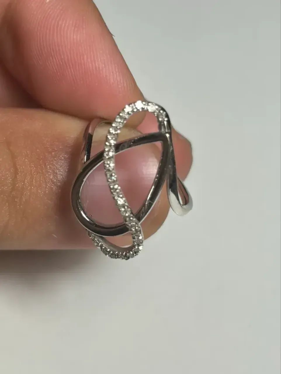 Anel Vivara Ouro Branco com Brilhantes - Foto 4