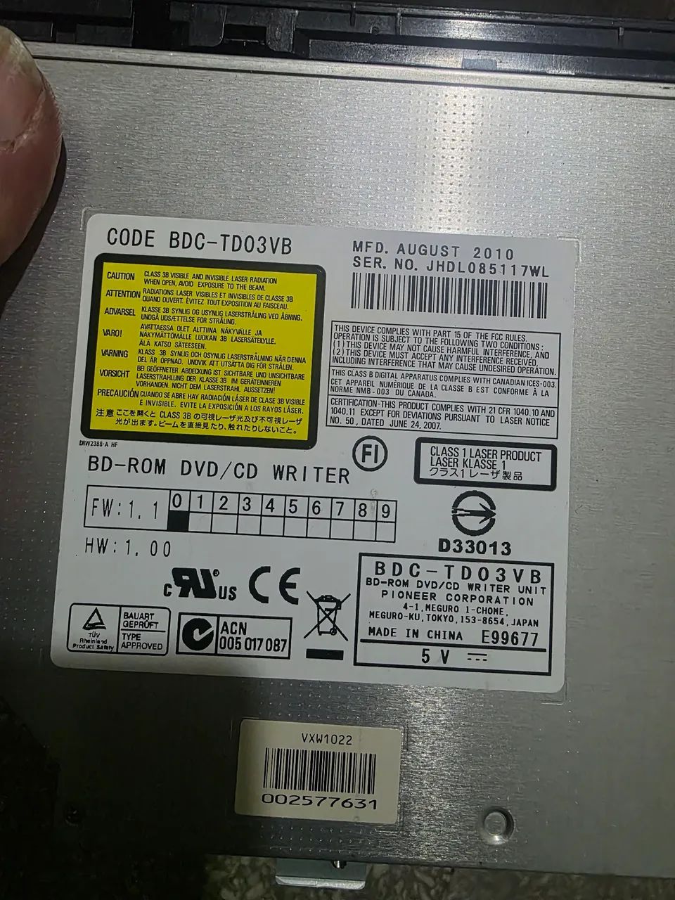 Drive bluray para notebook funcionando perfeitamente 