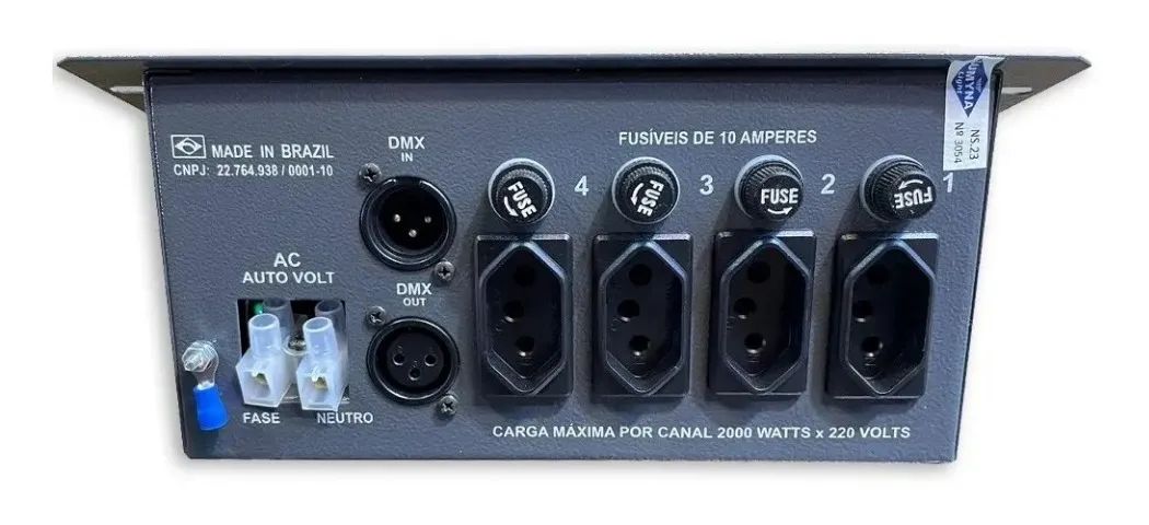 Dimmer Rele Sequencial Dmx E Analógico 4 Canais 2000w Cada - Foto 2