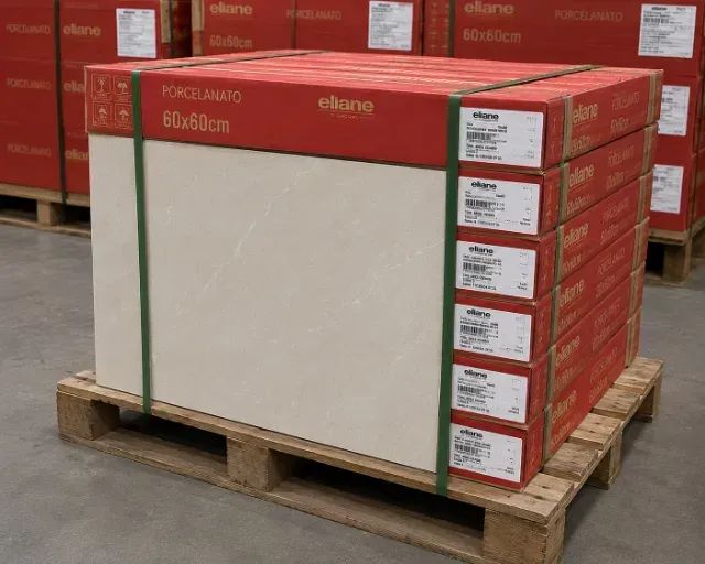 Porcelanato Eliane Munari AC Marfim 59x59 - R$78/m² - Original - Pronta Entrega