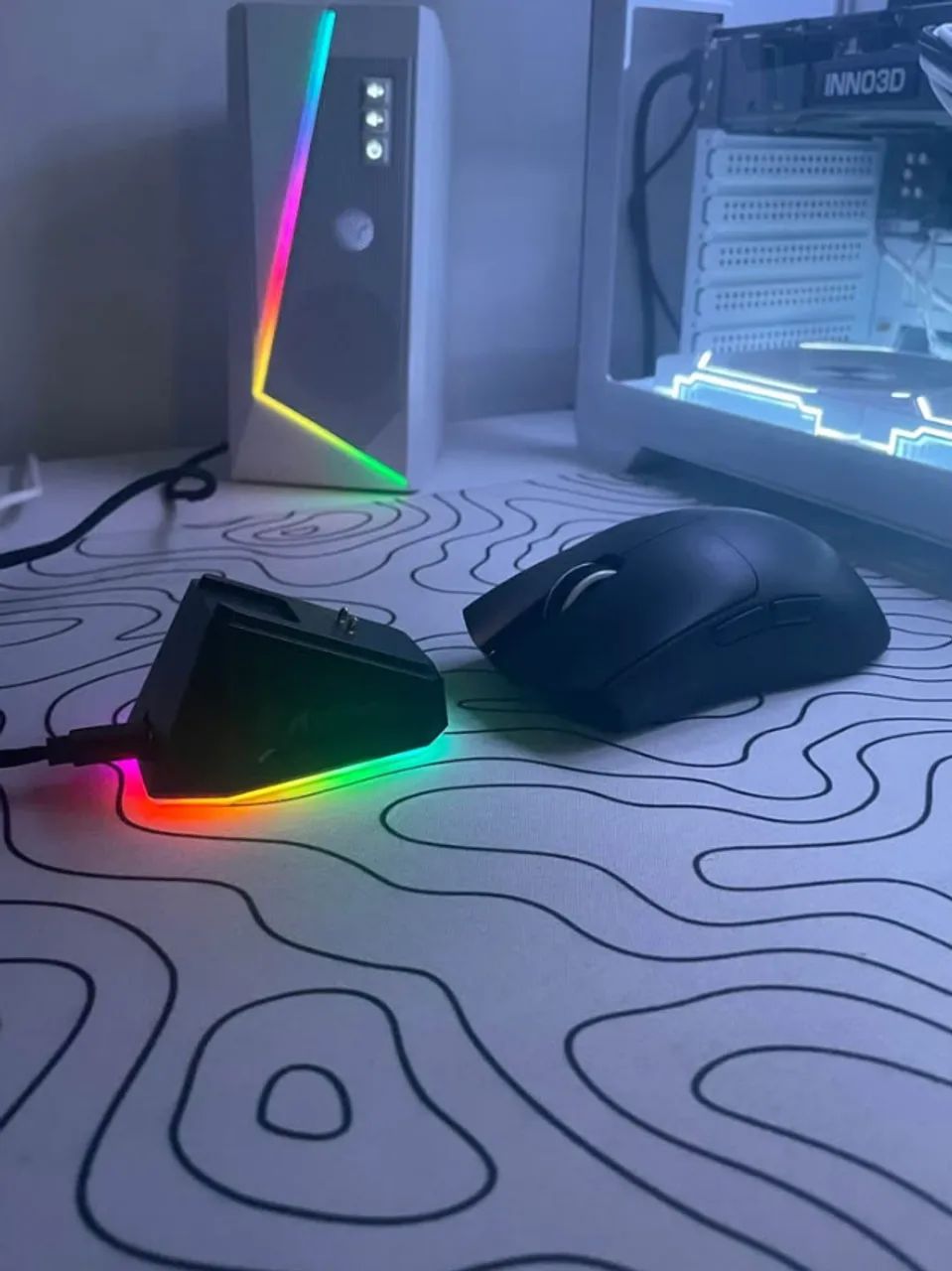 Mouse Gamer Attack Shark X11 RGB Com Base P/ Carregar