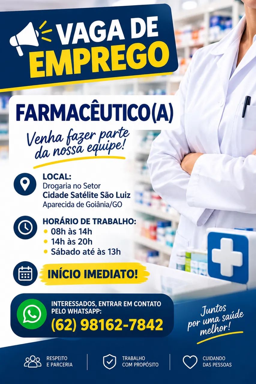 Vaga para farmacêuticos 