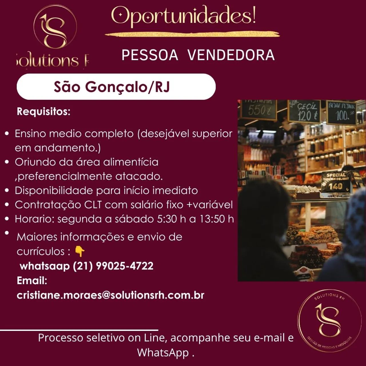 Pessoa Vendedora em comércio atacadista