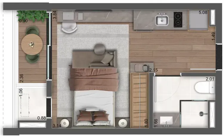 PLANTA 25m²