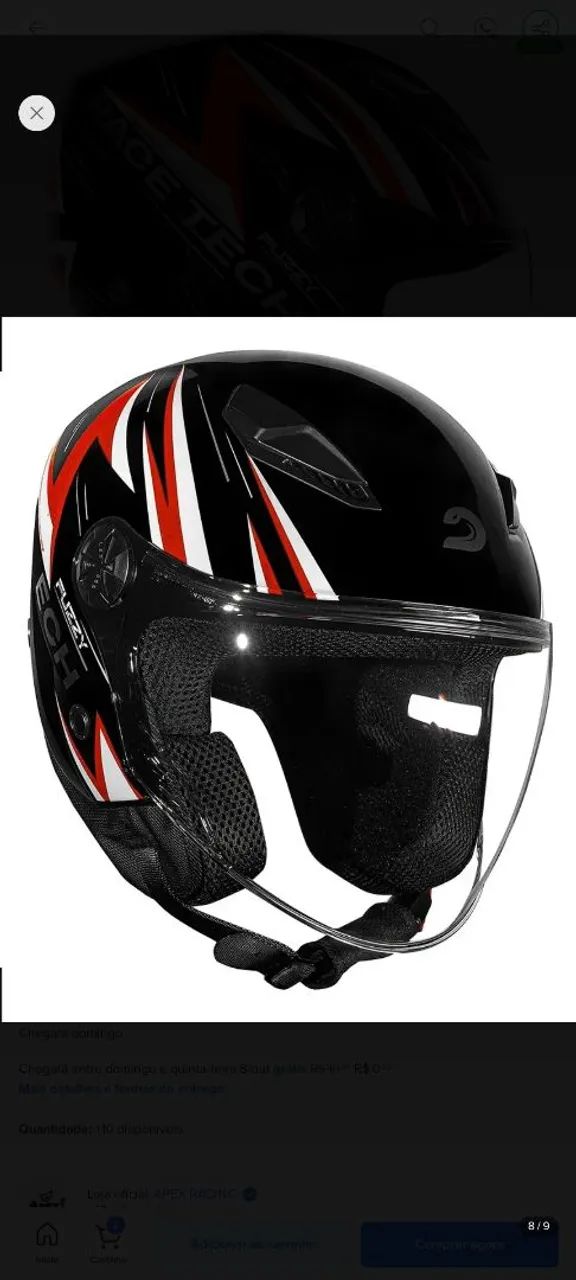 Capacete aberto rach tech fuzzy