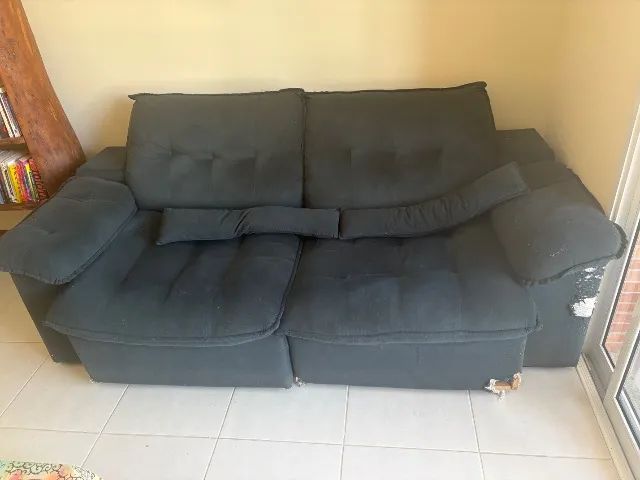 Sofá-Cama 3 Lugares Reclinável Dobrável  - Foto 4