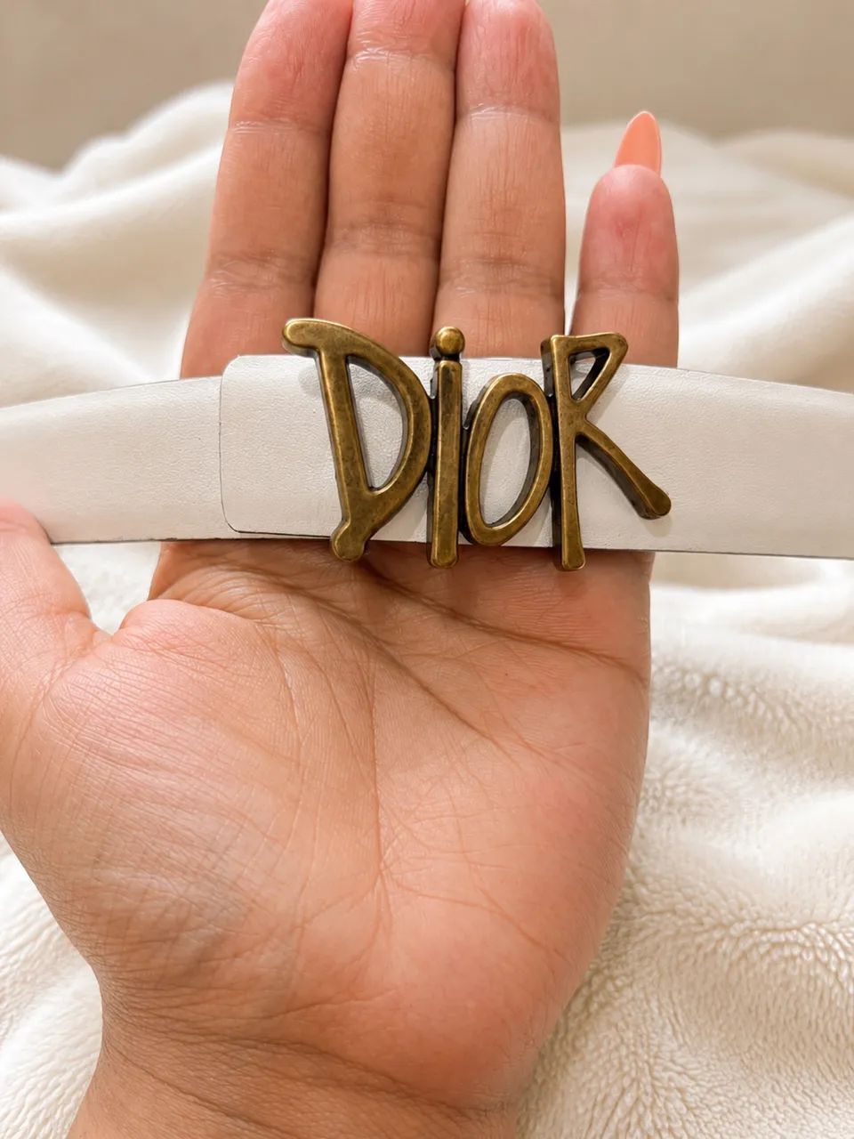 cinto christian dior branco - fivela envelhecida - Foto 2