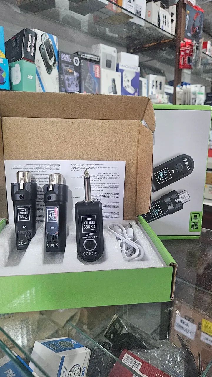 Kit transmissor e receptor UHF para microfone 
