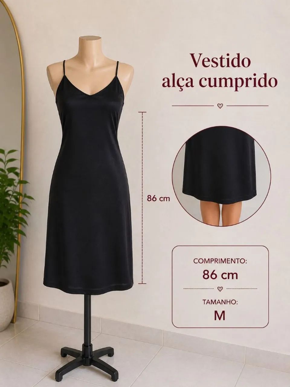 Vestido de alça preto - Foto 5