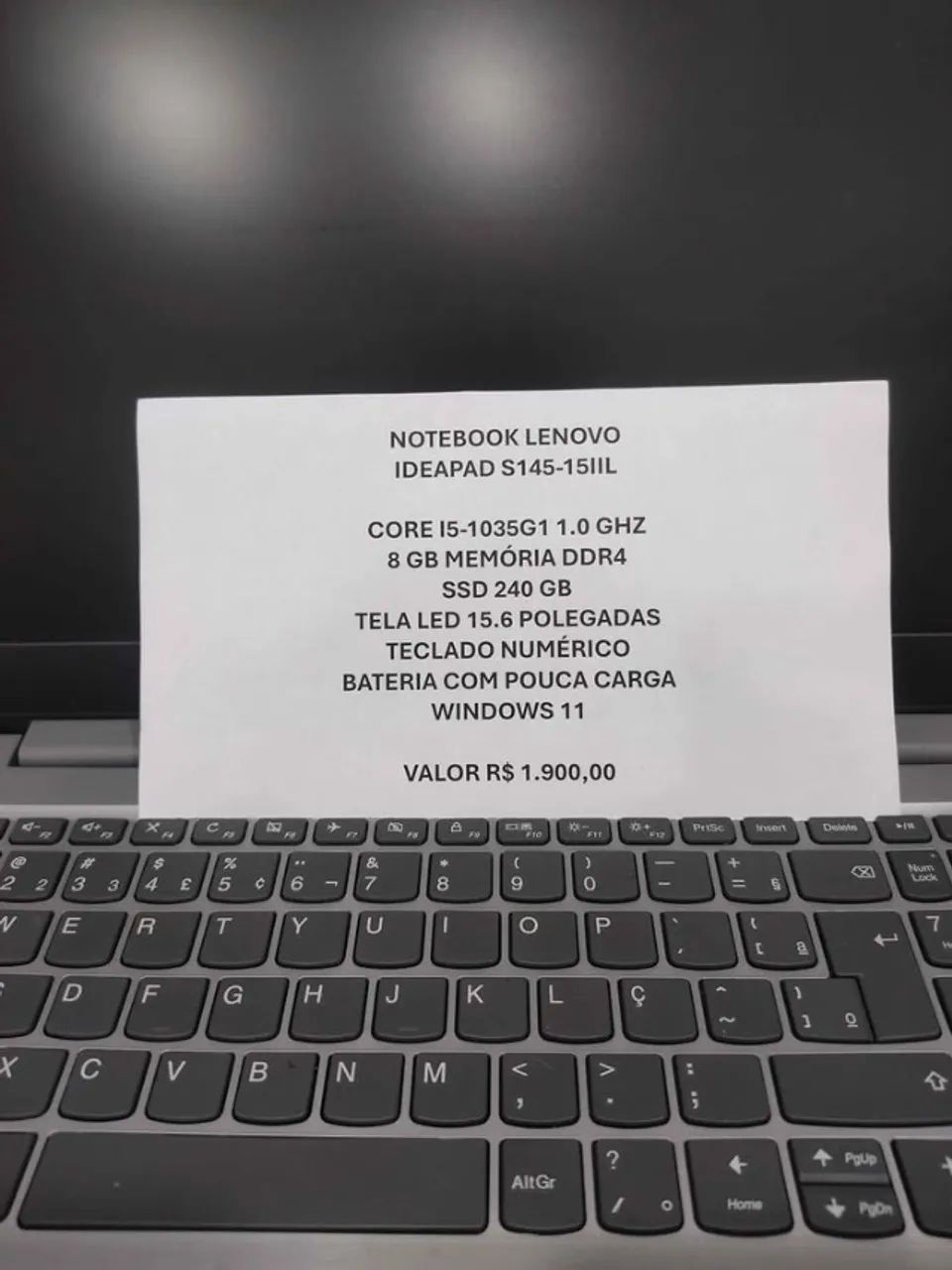 Notebook Lenovo Core i5-1035G1 (usado) - Foto 2
