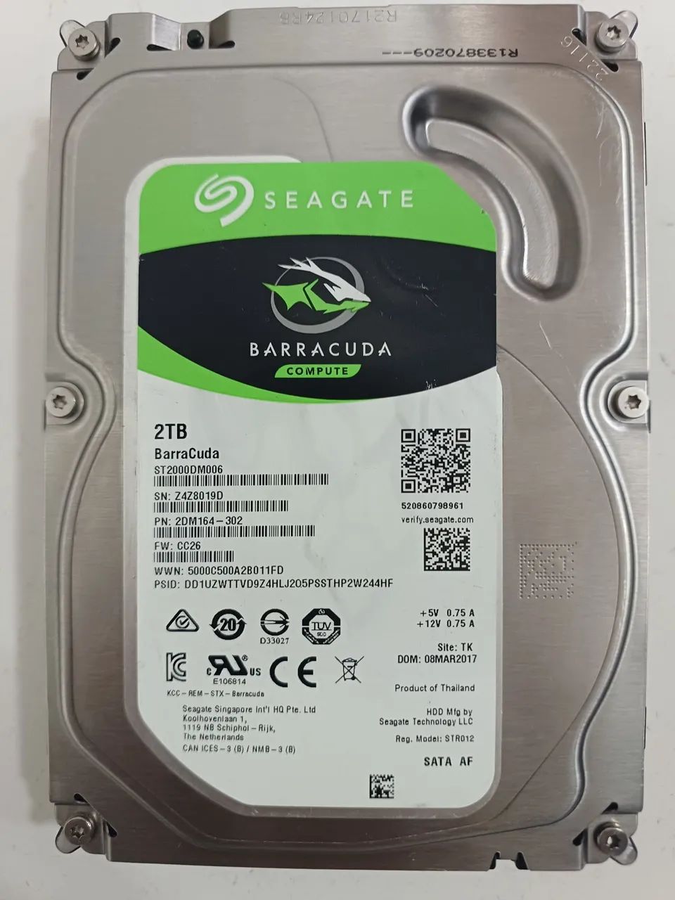 Hd seagate 2tb Barracuda cftv dvr nvr cpu 