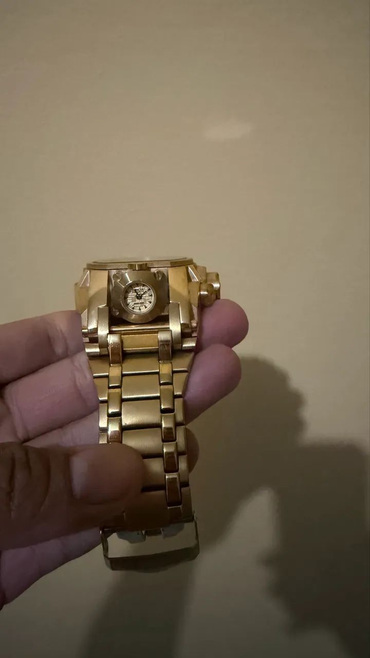  Relógio Invicta Zeus (Bolt / Reserve)  original Dourado +corrente 18k - Foto 4
