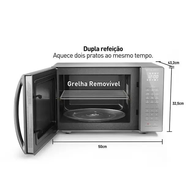 Microondas Panasonic Espelhado 34 Litros 900w - Foto 2