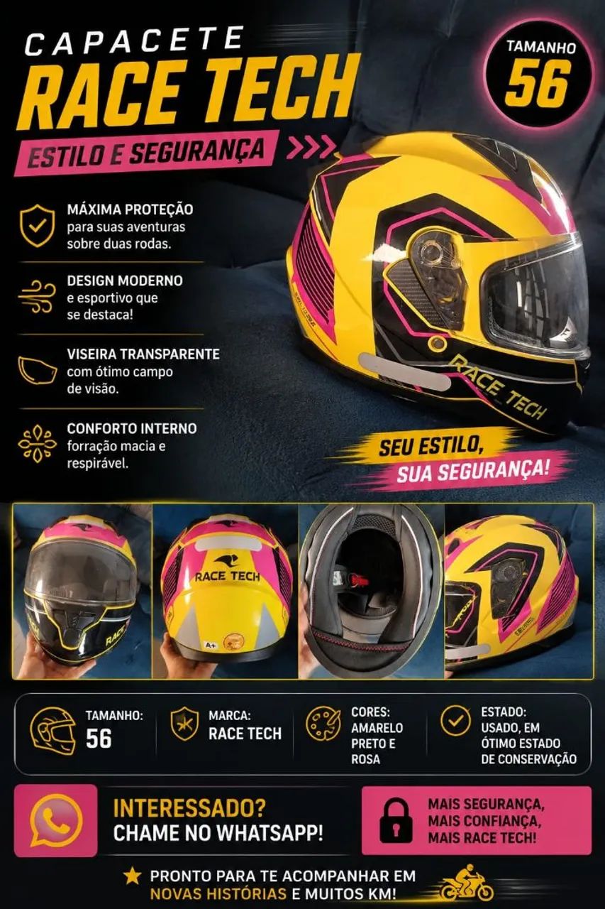 Capacete rece tech tamanho 56