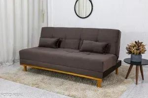 Sofá Cama Aurora Marrom . - Foto 2