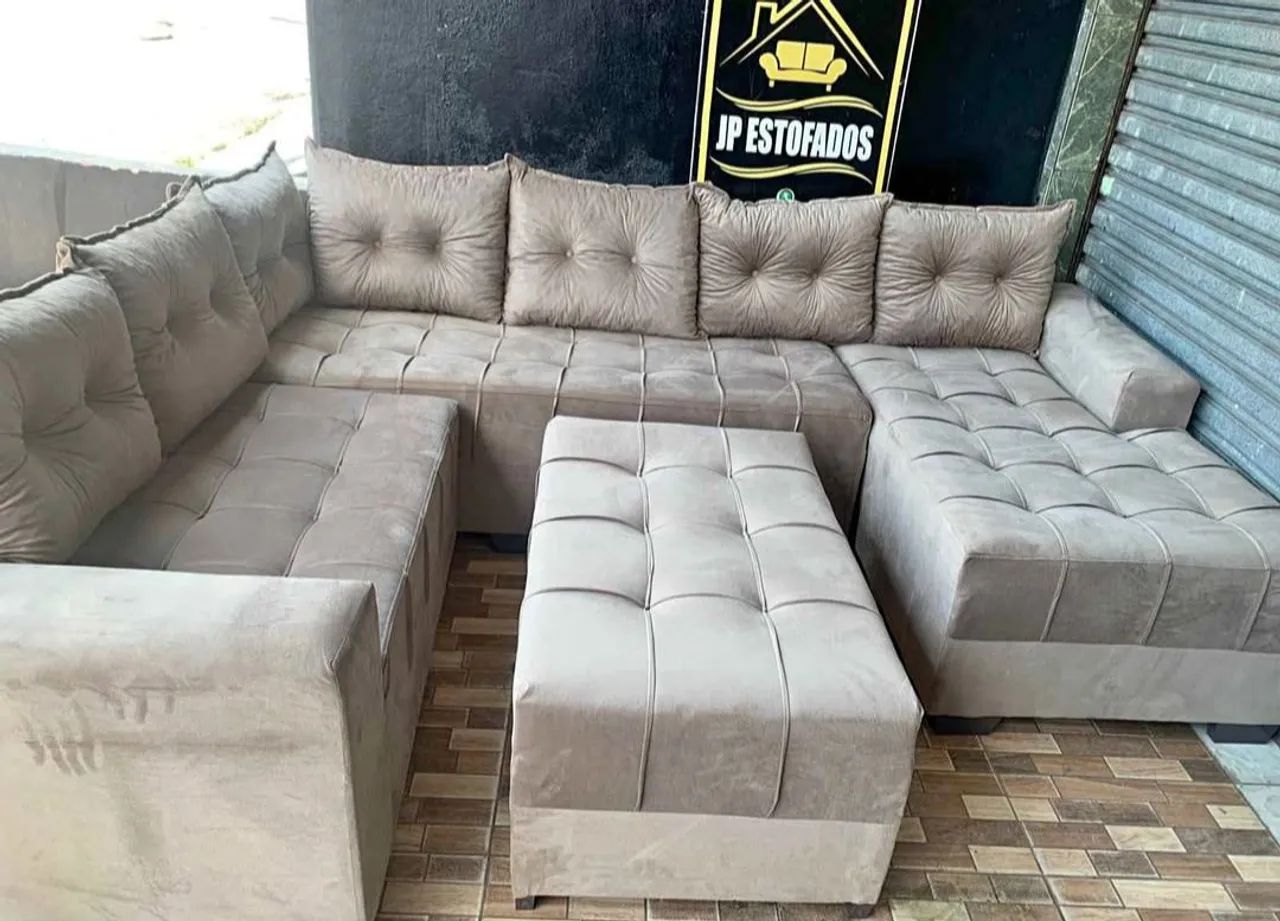 SOFA 7 LUGARES COM CHAISE E PUFF DE BRINDE A PRONTA ENTREGA  - Foto 2