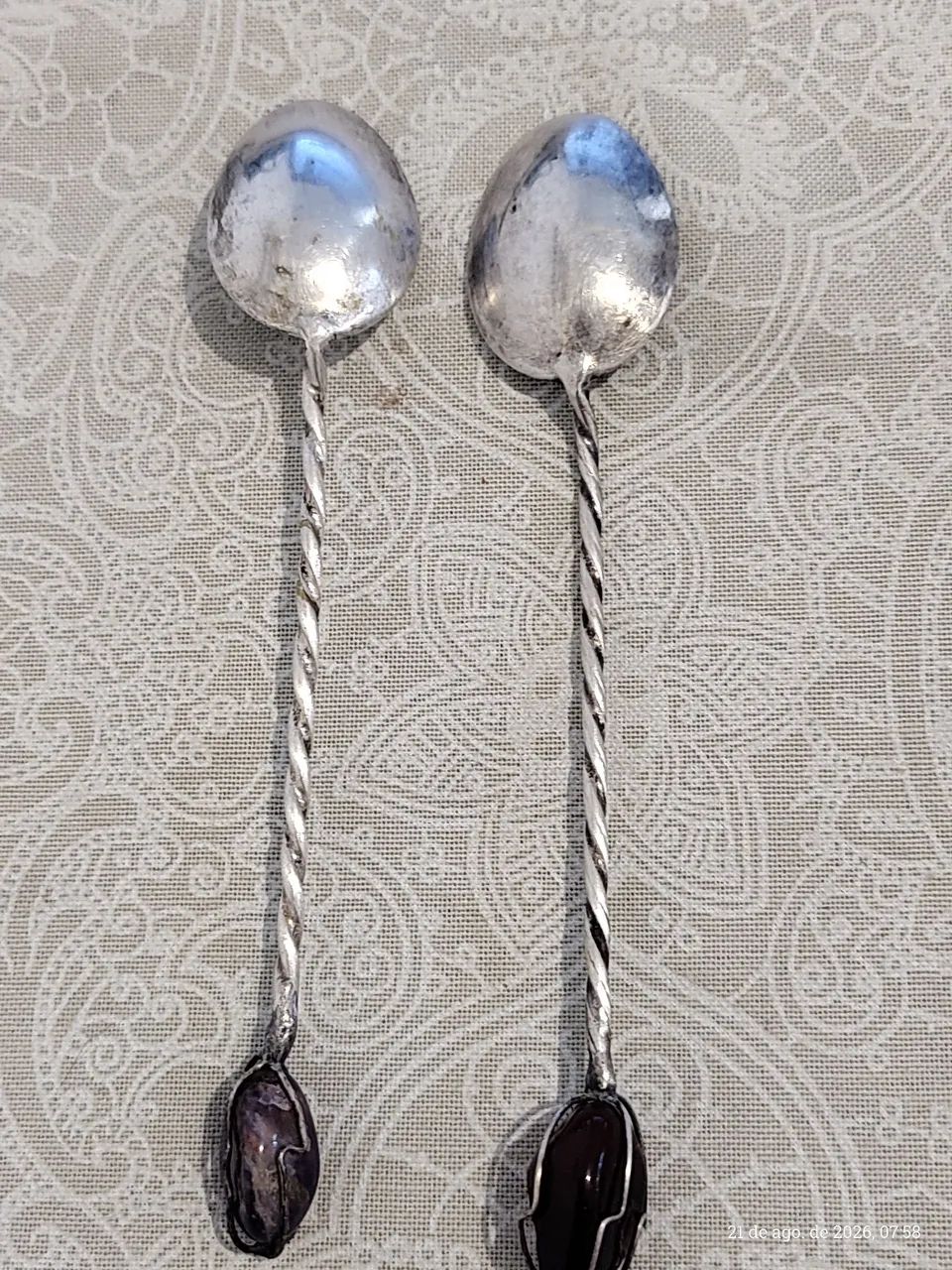 Colher em metal prateado com pedras nacionais  - Foto 5