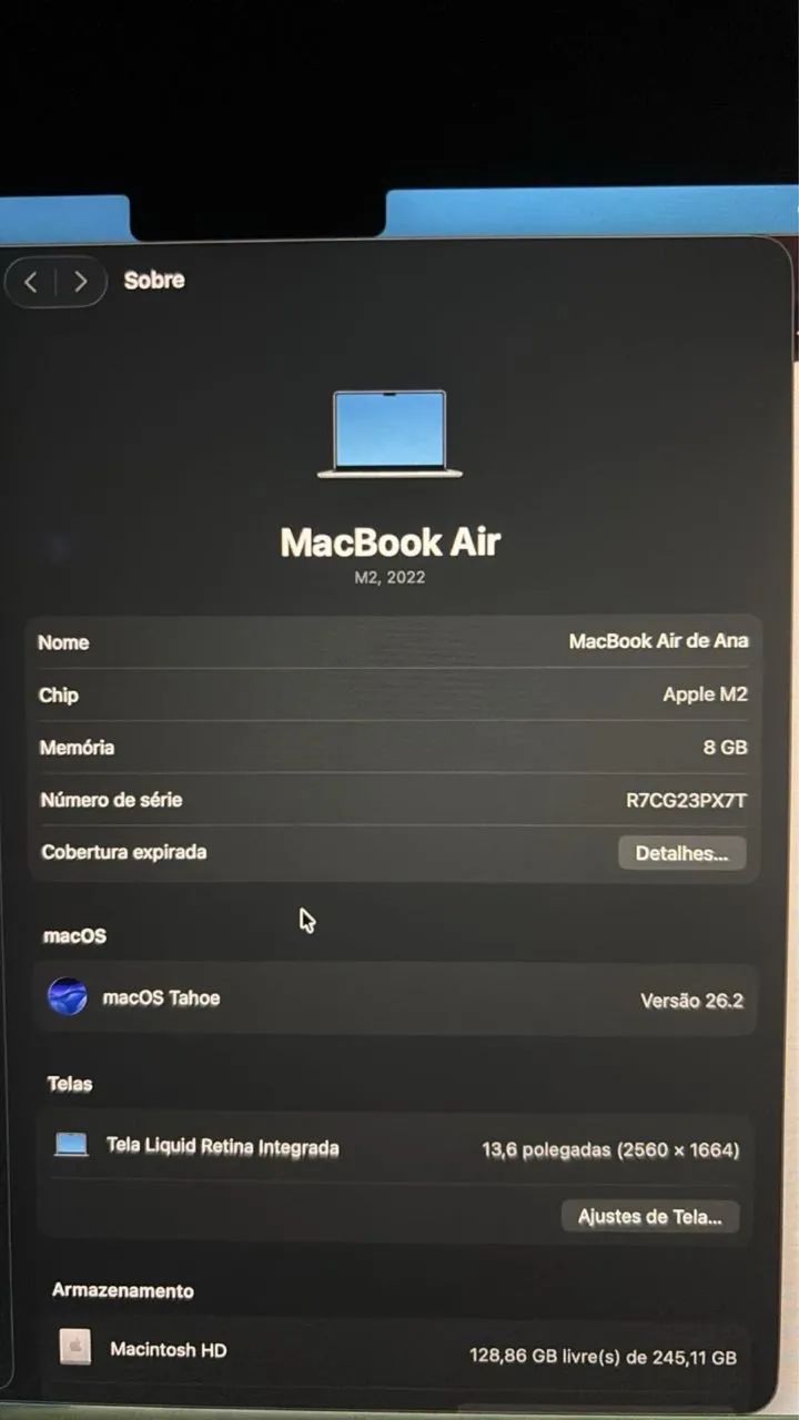 Vendo Notebook Air