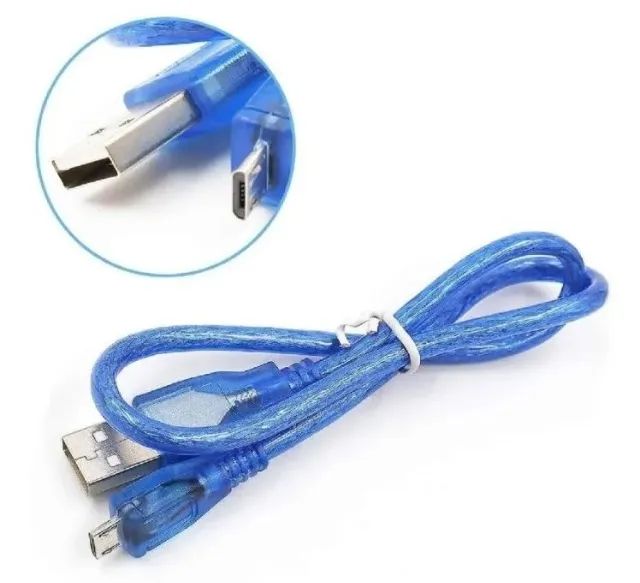 Cabo Usb Micro 30cm / Pra Arduino Pro , Esp32 E Outros Arduino Automação COD-CP656  