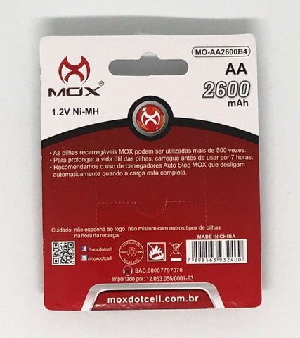 Pilhas Recarregáveis MOX - AA 2600mAh Produto Novo na Embalagem Lacrada - Foto 3